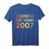 15. Geburtstag T-Shirt für Jungen und Mädchen - Legendär Seit 2007 Vintage Geschenkidee für Teenager, Sohn, Tochter, Enkel & Freunde