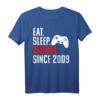 12 Jahre Gamer Geburtstag T-Shirt - Eat Sleep Zocken Since 2009, Perfektes Geschenk für junge Videospieler & Pro Player