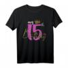 15. Geburtstag Mädchen Geschenk - Prinzessin Krone Kinder T-Shirt mit Leopardenmuster für Prinzessinnen-Party und Geburtstagsfeier