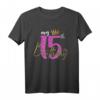 15. Geburtstag Mädchen Geschenk - Prinzessin Krone Kinder T-Shirt mit Leopardenmuster für Prinzessinnen-Party und Geburtstagsfeier