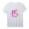 15. Geburtstag Mädchen Geschenk - Prinzessin Krone Kinder T-Shirt mit Leopardenmuster für Prinzessinnen-Party und Geburtstagsfeier