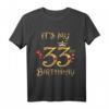 33. Geburtstag Queen T-Shirt für Frauen - Süßes Geburtstag Outfit, Level 33 Unlocked & Fabulous Birthday Geschenk