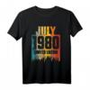 Juli 1980 44 Jahre alter Geburtstag Limited Edition Vintage T-Shirt – Klassisch geschnitten, perfekt für den Jubiläums-Geburtstag