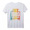 Juli 1980 44 Jahre alter Geburtstag Limited Edition Vintage T-Shirt – Klassisch geschnitten, perfekt für den Jubiläums-Geburtstag