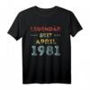HapDog Geschenk für Mann & Frau - Legendär seit April 1981 Geburtstags-T-Shirt für Männer und Frauen