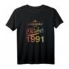 30. Geburtstag T-Shirt für Männer und Frauen - Legendär seit 1991, Vintage Retro Design, Perfekt für den 30. Geburtstag