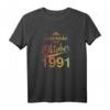 30. Geburtstag T-Shirt für Männer und Frauen - Legendär seit 1991, Vintage Retro Design, Perfekt für den 30. Geburtstag