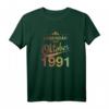 30. Geburtstag T-Shirt für Männer und Frauen - Legendär seit 1991, Vintage Retro Design, Perfekt für den 30. Geburtstag