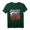 42. Geburtstag Mann T-Shirt - Legendär seit Oktober 1981, lustiges Geschenk für 42 Jahre alte Männer, Geburtstagsdeko & Feierartikel
