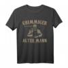 Totenkopf Böser Alter Grimmiger Mann T-Shirt – Cooles Biker Outfit & Geschenkidee für Opas, Großväter, Wikinger- und Skull-Liebhaber