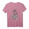 Ästhetisches Mädchen mit Blume & Skelett - Soft Grunge Horror T-Shirt für Damen mit klassischem Schnitt