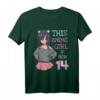 Geburtstags T-Shirt für 14-Jährige Mädchen - Kawaii Anime Girl Design mit Katzenohren für Kinder und Erwachsene