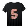 Nummer 5 Donut mit Streuseln Rosa - Geburtstags T-Shirt für 5-Jährige, Perfekt für Kindergeburtstag & Fototermin