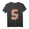 Nummer 5 Donut mit Streuseln Rosa - Geburtstags T-Shirt für 5-Jährige, Perfekt für Kindergeburtstag & Fototermin