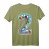 2. Geburtstag Kinder T-Shirt mit Zahl 2, Transportmotiven, klassisch geschnitten – Perfekt für den Kindergeburtstag