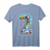 2. Geburtstag Kinder T-Shirt mit Zahl 2, Transportmotiven, klassisch geschnitten – Perfekt für den Kindergeburtstag