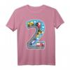 2. Geburtstag Kinder T-Shirt mit Zahl 2, Transportmotiven, klassisch geschnitten – Perfekt für den Kindergeburtstag
