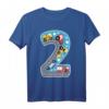 2. Geburtstag Kinder T-Shirt mit Zahl 2, Transportmotiven, klassisch geschnitten – Perfekt für den Kindergeburtstag