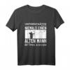 Herren Unterschätze niemals einen alten Mann mit Pfeil und Bogen T-Shirt – Perfekt für Bogenschützen, Training & als Geschenk