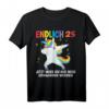 Endlich 25 Jahre alt - Lustiges Retro Einhorn Geburtstags-T-Shirt für Männer & Frauen, Party & Kneipentour Geschenkidee