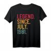 Legend Since Juli 1981 Geschenk zum 41. Geburtstag - Vintage Retro T-Shirt für Männer, Frauen, Familie & Freunde