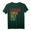 Legend Since Juli 1981 Geschenk zum 41. Geburtstag - Vintage Retro T-Shirt für Männer, Frauen, Familie & Freunde
