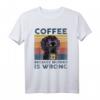 HapDog T-Shirt für Frauen - Old Lady mit Kaffee & Schwarze Katze, Humorvolles Geschenk für Damen