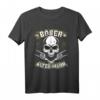 Böser Alter Mann T-Shirt mit Totenkopf & Devil's Hand Motiv - Lustiges Heavy Metal & Rock Geschenk für Biker, Trucker, Musiker & Tattoofans zum Vatertag, Festival & Treffen