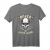 Böser Alter Mann T-Shirt mit Totenkopf & Devil's Hand Motiv - Lustiges Heavy Metal & Rock Geschenk für Biker, Trucker, Musiker & Tattoofans zum Vatertag, Festival & Treffen
