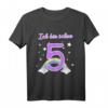 Kinder Mädchen Ich bin schon 5 Jahre alt Regenbogen T-Shirt – Perfektes Geburtstagsgeschenk für kleine Prinzessinnen zum 5. Geburtstag