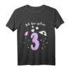 Ich bin 3 Jahre alt Einhorn T-Shirt – Niedliches Geburtstags Shirt für Mädchen zum 3. Geburtstag mit Regenbogenmotiv