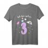 Ich bin 3 Jahre alt Einhorn T-Shirt – Niedliches Geburtstags Shirt für Mädchen zum 3. Geburtstag mit Regenbogenmotiv