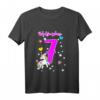 Kinder Mädchen Ich bin 7 Jahre alt Einhorn T-Shirt – Perfektes Geburtstagsgeschenk für kleine Prinzessinnen und Geburtstagsfeier-Outfit