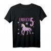 Kinder Mädchen Endlich 5 Jahre alt Einhorn T-Shirt – Perfektes Geschenk für den fünften Geburtstag und Kinderparty