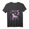 Kinder Mädchen Endlich 5 Jahre alt Einhorn T-Shirt – Perfektes Geschenk für den fünften Geburtstag und Kinderparty