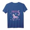 Kinder Mädchen Endlich 5 Jahre alt Einhorn T-Shirt – Perfektes Geschenk für den fünften Geburtstag und Kinderparty