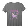 Kinder Mädchen Endlich 5 Jahre alt Einhorn T-Shirt – Perfektes Geschenk für den fünften Geburtstag und Kinderparty