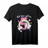 Ich bin 5 Jahre alt Kinder Mädchen Einhorn T-Shirt – Geburtstagsgeschenk für kleine Prinzessinnen, Regenbogen Motiv, Party-Outfit