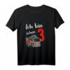Kinder Ich bin schon 3 - 3 Jahre alt Feuerwehr Geburtstag T-Shirt für Jungen mit Bagger Motiv