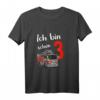 Kinder Ich bin schon 3 - 3 Jahre alt Feuerwehr Geburtstag T-Shirt für Jungen mit Bagger Motiv