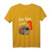Kinder Ich bin schon 3 - 3 Jahre alt Feuerwehr Geburtstag T-Shirt für Jungen mit Bagger Motiv
