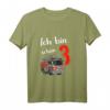 Kinder Ich bin schon 3 - 3 Jahre alt Feuerwehr Geburtstag T-Shirt für Jungen mit Bagger Motiv
