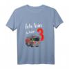 Kinder Ich bin schon 3 - 3 Jahre alt Feuerwehr Geburtstag T-Shirt für Jungen mit Bagger Motiv