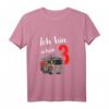 Kinder Ich bin schon 3 - 3 Jahre alt Feuerwehr Geburtstag T-Shirt für Jungen mit Bagger Motiv