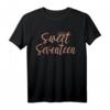Sweet Seventeen 17. Geburtstag Mädchen T-Shirt - Perfektes Geschenk für Teenager, Tochter & Schulmädchen zum 17. Geburtstag