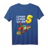 Kinder Choo Choo Ich Bin 5 Jahre alt Zug Jungen T-Shirt – Perfektes Geburtstagsgeschenk & Party-Accessoire für Eisenbahn-Liebhaber