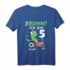 Kinder Ich bin 5 Jahre alt Shirt Dino & Traktor - Geburtstagsgeschenk für Jungen und Mädchen zum Fünften