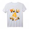 Kinder 4. Geburtstag Bagger T-Shirt – Lustiges Baustellen Geschenk für Jungen zum 4. Geburtstag & Kinderparty