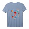 HapDog Planeten T-Shirt für Kinder – Weltraum-Party Outfit mit Raumschiff, Sonnenplaneten & großer Zahl Drei