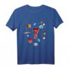 HapDog Planeten T-Shirt für Kinder – Weltraum-Party Outfit mit Raumschiff, Sonnenplaneten & großer Zahl Drei